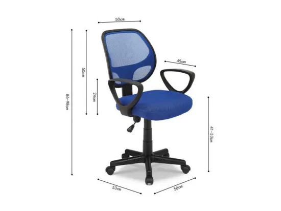Chaise de bureau IPOLIST – Tissu filet bleu – Confort et modernité pour votre espace de travail