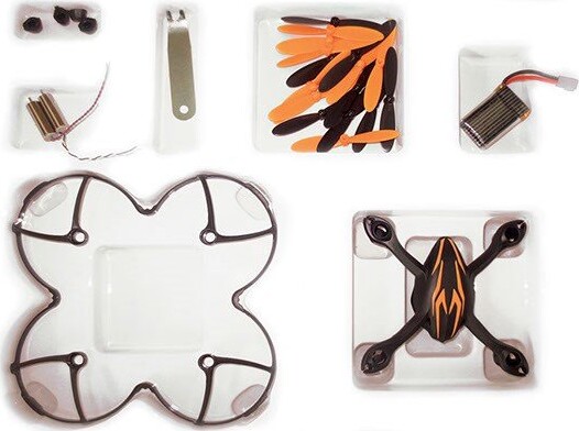 Hubsan - Value Pack Til H107 - Mat Sort Med Orange Striber - H107L-A47