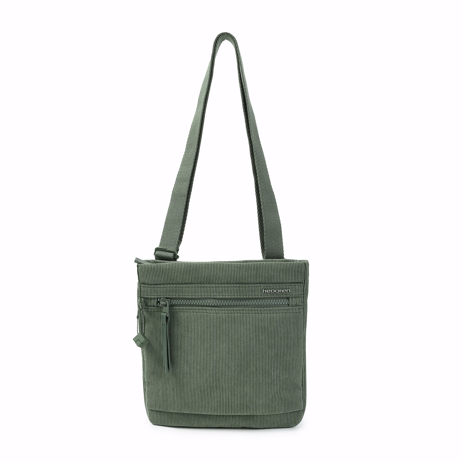 Hedgren Leonce RFID Small Vertical Crossover corduroy duck green