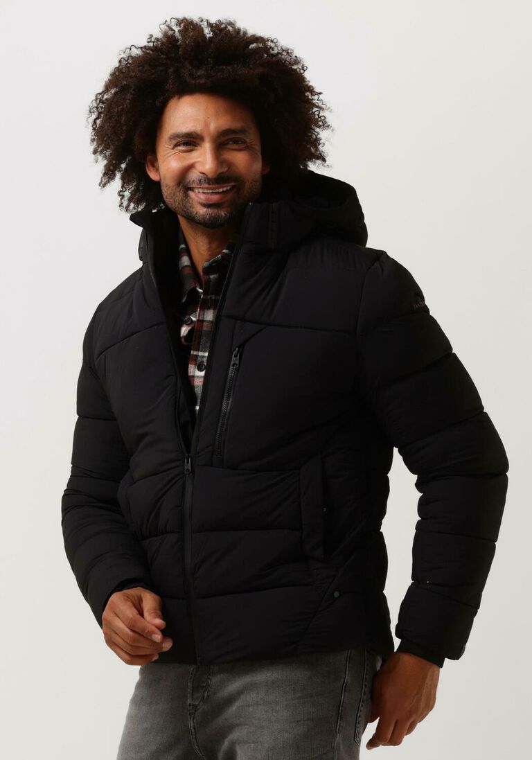 CAST IRON zwarte cast iron gewatteerde jas short jacket techstretch brawler
