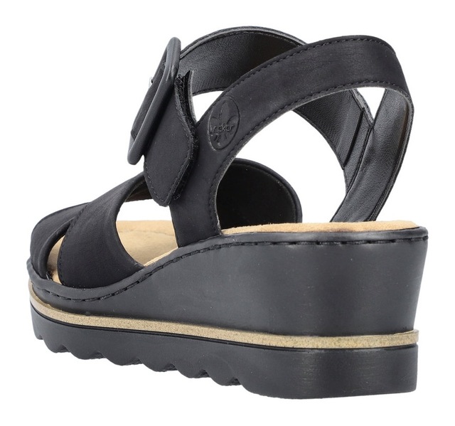 Rieker Keilsandalette  , Sommerschuh, Sandale, Keilabsatz, mit gekreuzten Bandagen