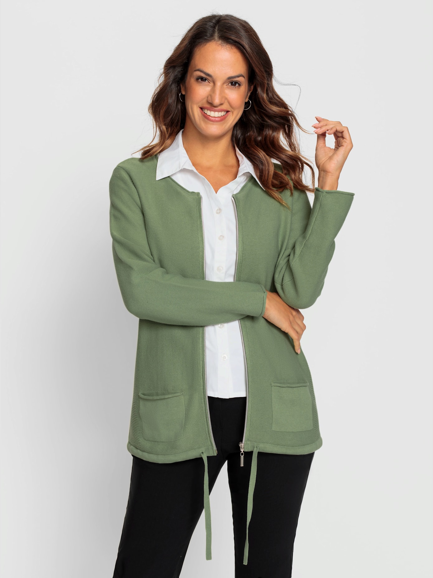 Veste en tricot maille perlée attrayante
