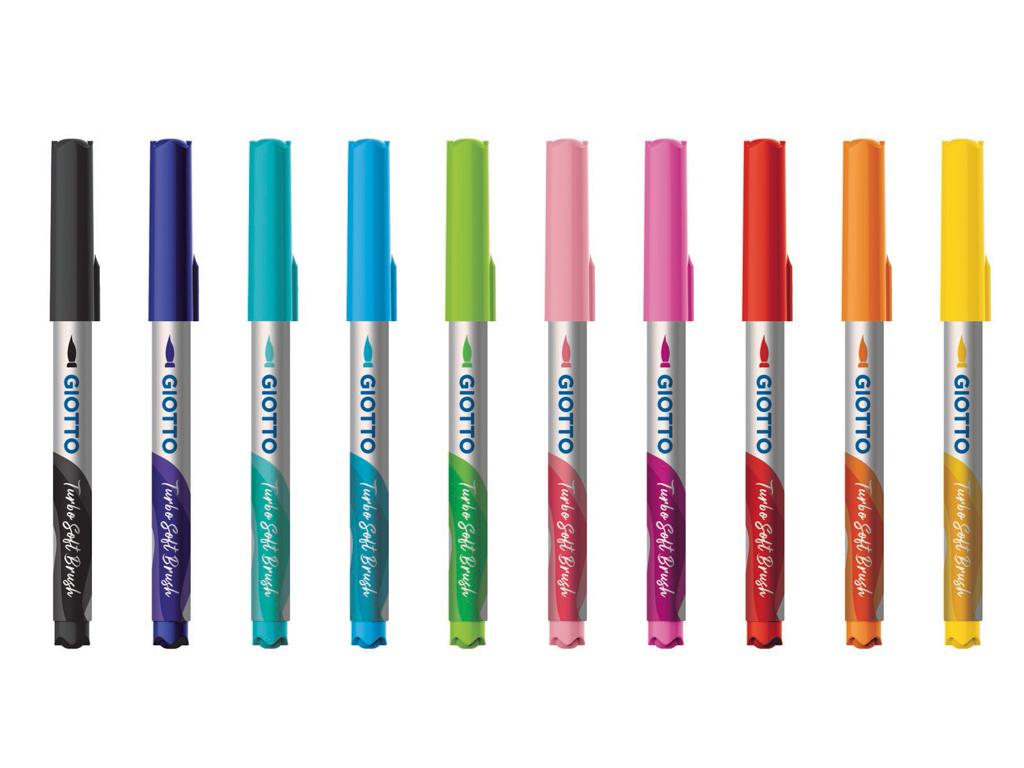 MARCADORES COLORIR GIOTTO SOFT BRUSH CORES INTENSAS 10 UNIDADES