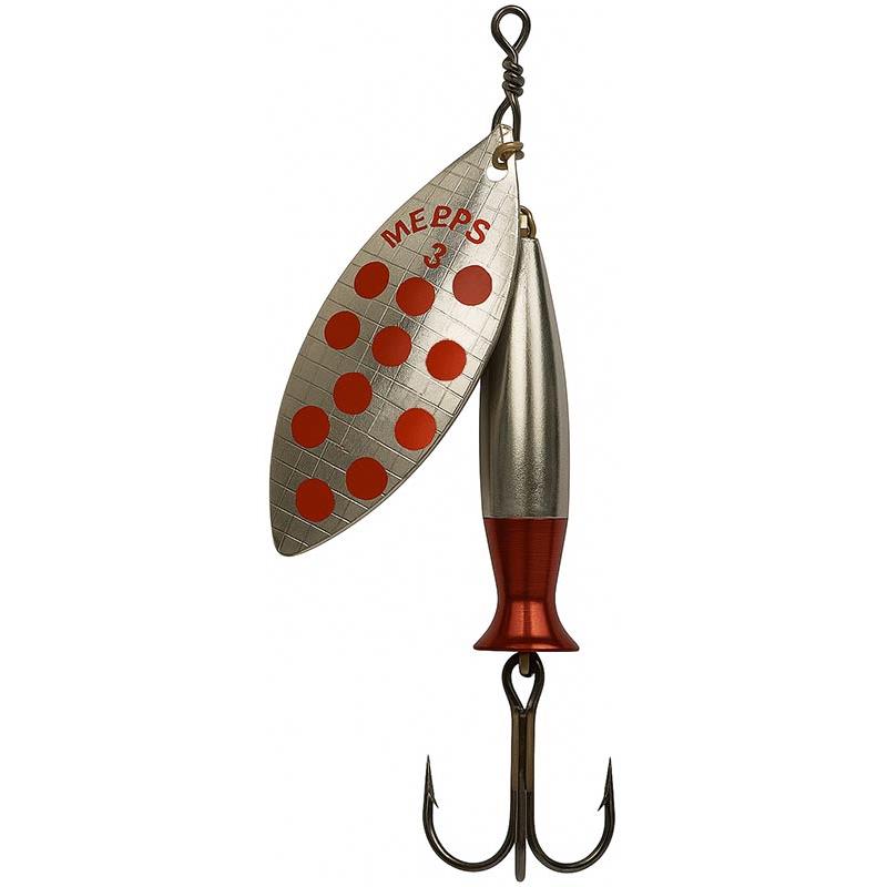 Cuiller Tournante Mepps Aglia Longue Heavy Argent Point Rouge