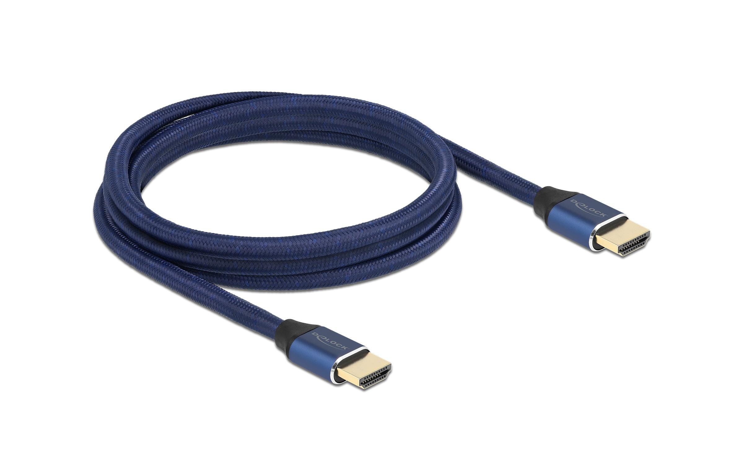 Kabel 8K 60Hz HDMI - HDMI, 2 m, BlauDelock Ultra High Speed HDMI Kabel 48 Gbps 8K 60 Hz blau 2 m zertifiziert