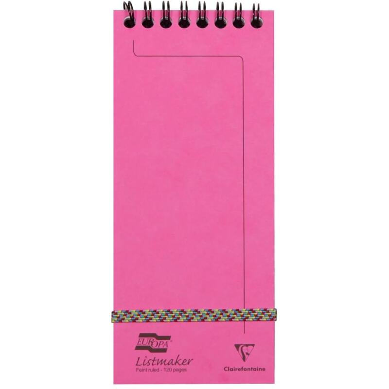 Listmaker Europa bloc reliure intégrale 18x7,6cm 120 pages ligné