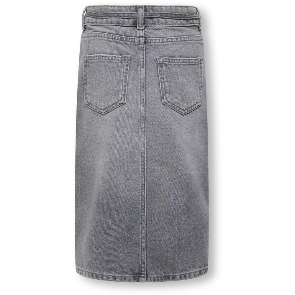 Køb kids ONLY Medium Grey Denim Gianna Belted Midi Nederdel Dot Denim