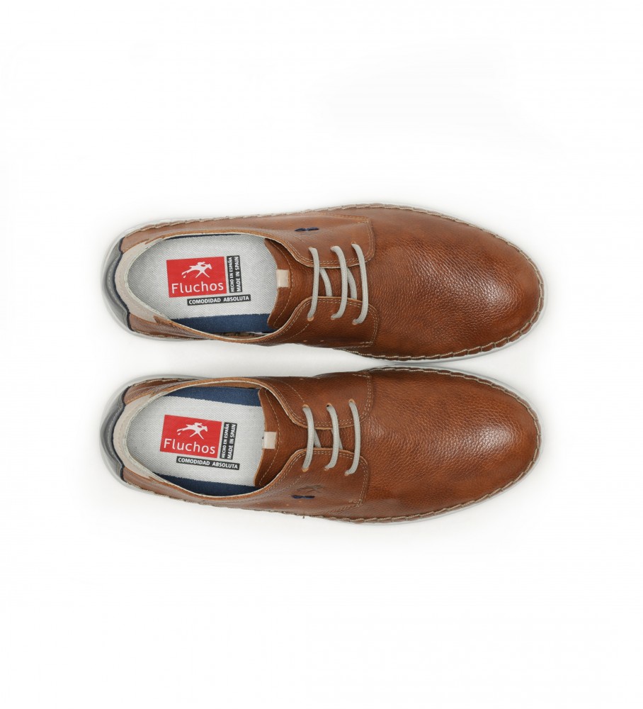 Sapatos de couro azul marinho Fluchos Lester