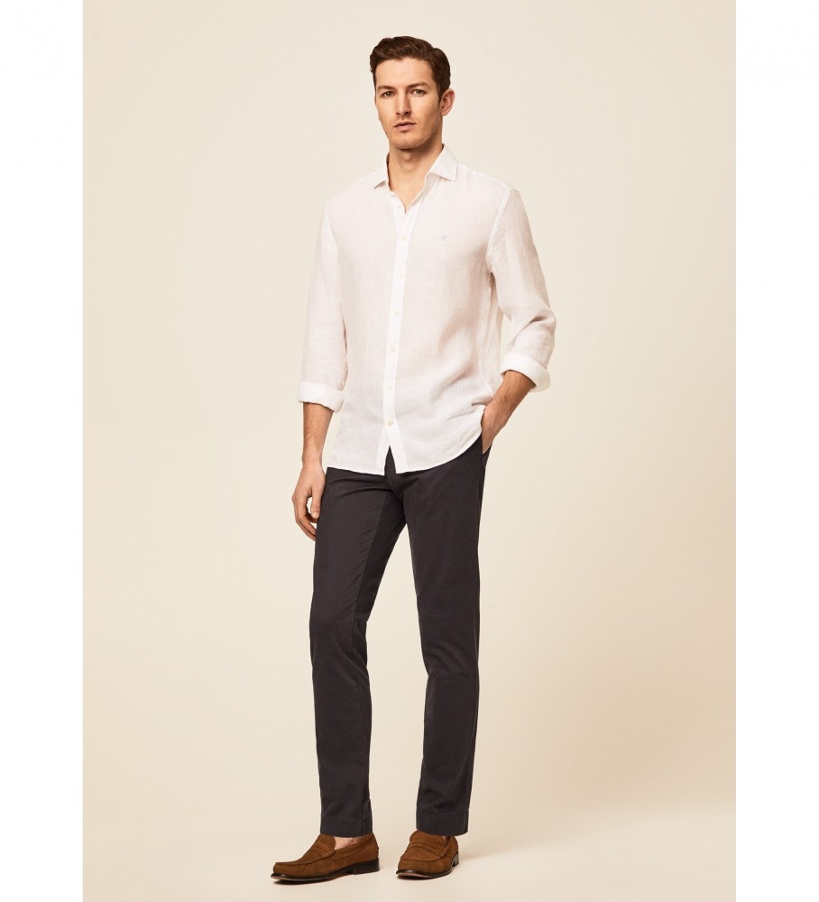 Camisa de linho Hackett Slim Fit branca