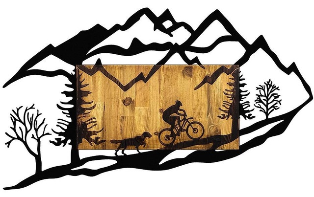 Wanddekoobjekt »Wallxpert Bicycle Riding in Nature 110 x 65 cm«