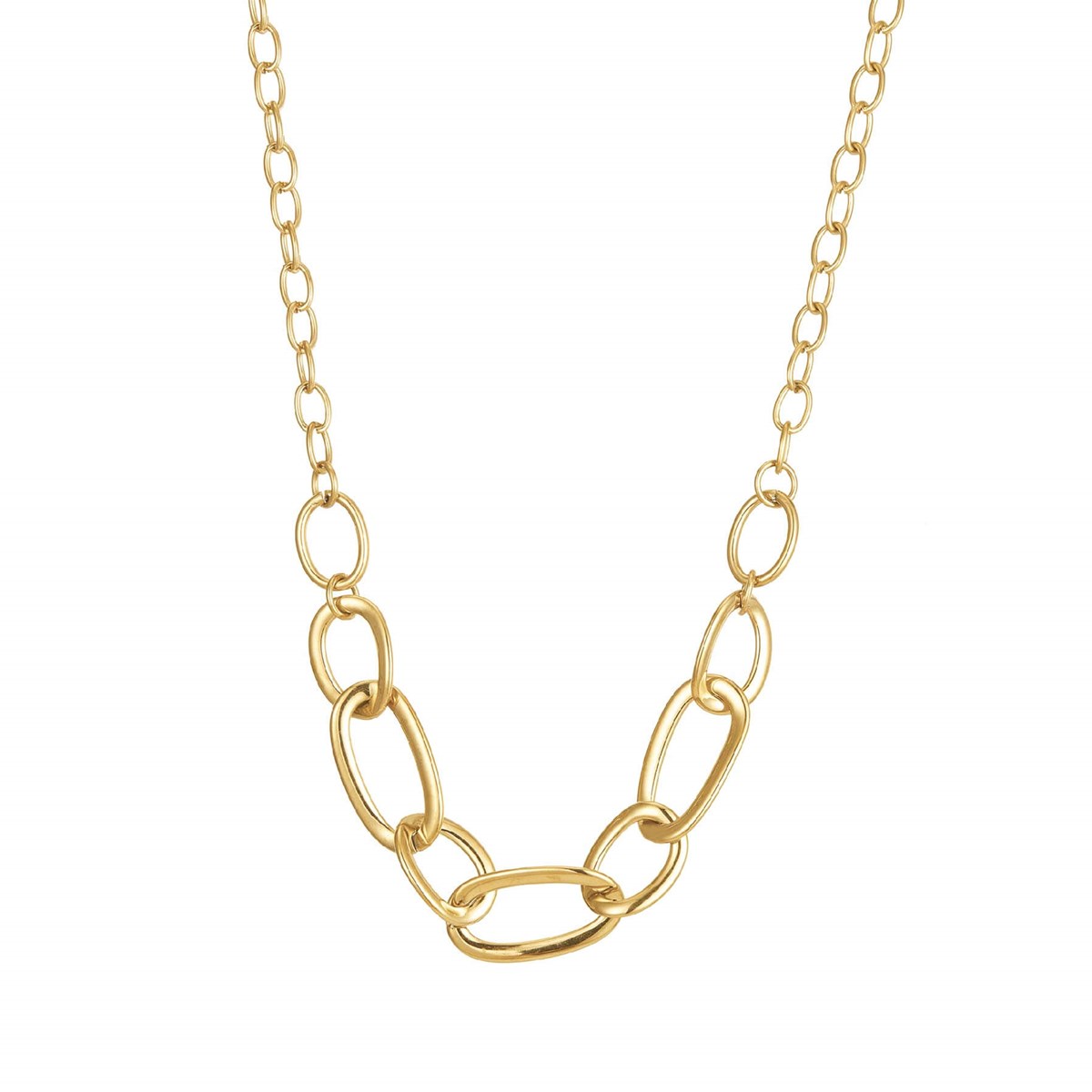 Collier maillons acier doré or