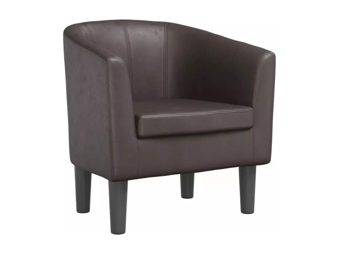Fauteuil cabriolet marron similicuir