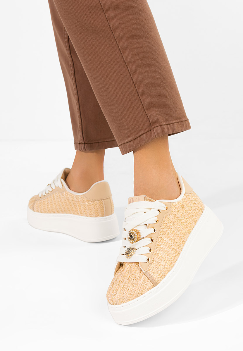 Baskets à plateforme beige Havania V2