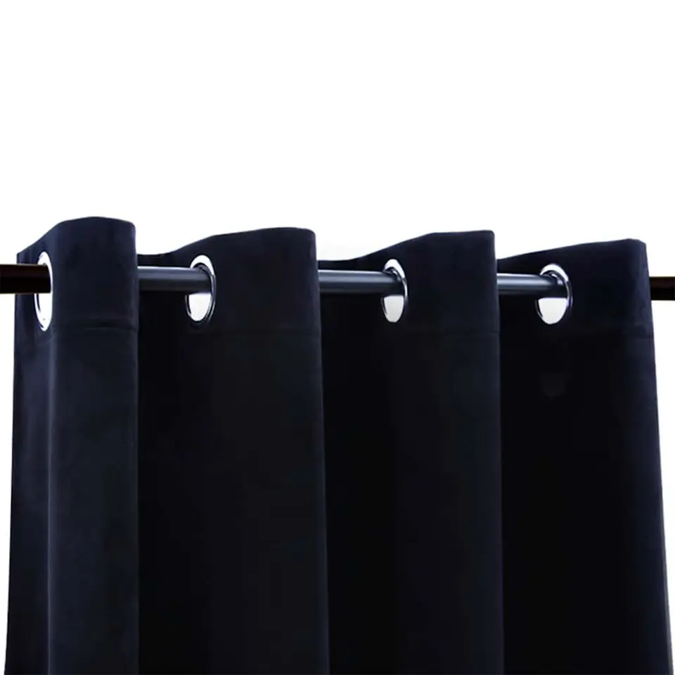 vidaXL - Gordijn - Zwart - Fluweel - 140 x 175 cm - 2 stuks