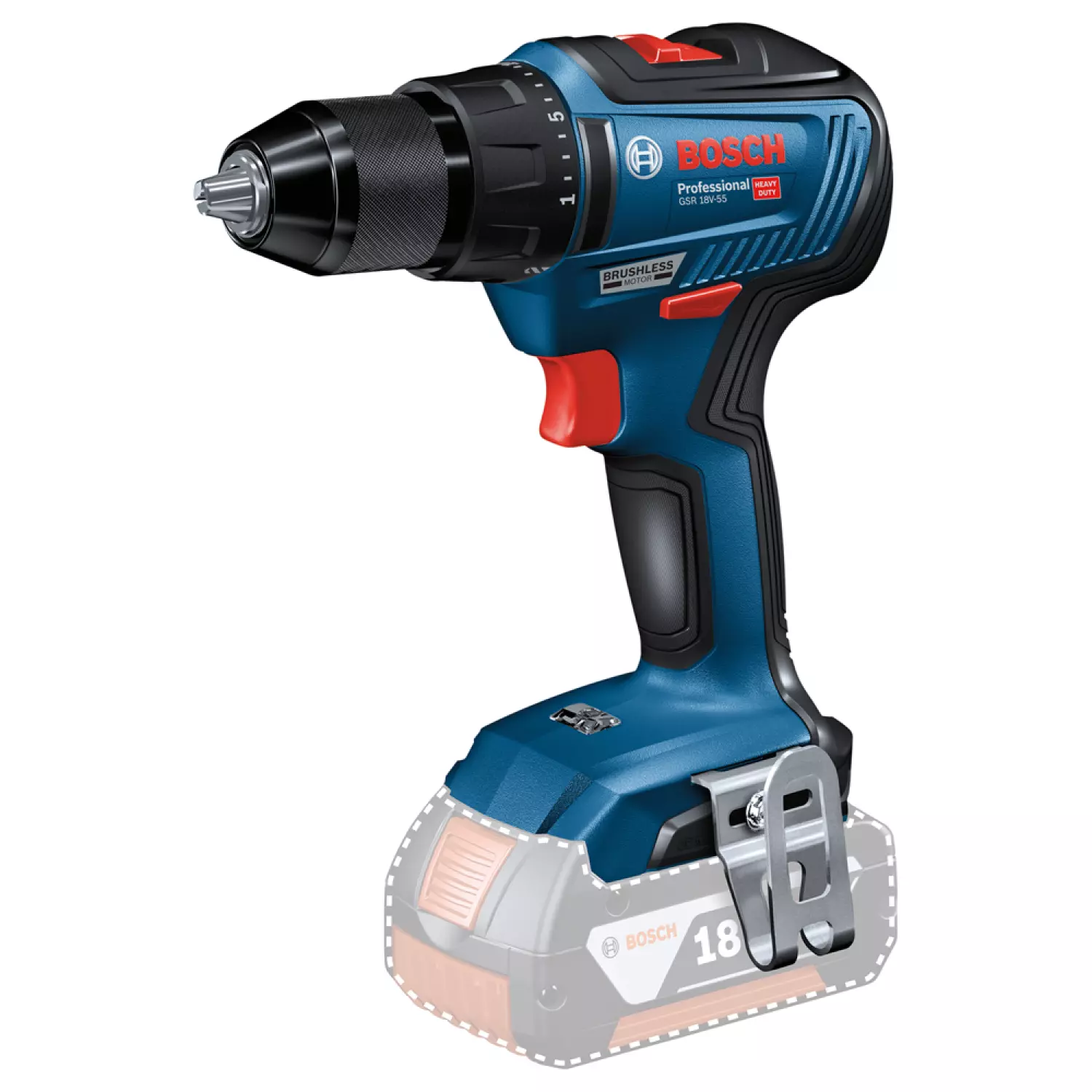 Bosch GSR 18V-55 18V Li-Ion accu schroefboormachine set (2x4.0Ah) in L-Boxx