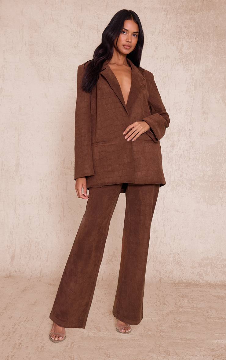 Chocolat Blazer En Synthétique Effet Croco