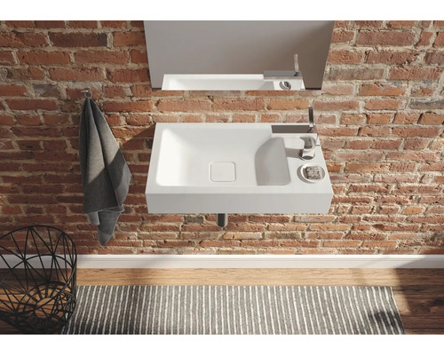 KALDEWEI CONO handwastafel 55 x 30 cm alpinewit glanzend met coating geëmailleerd 908006013001