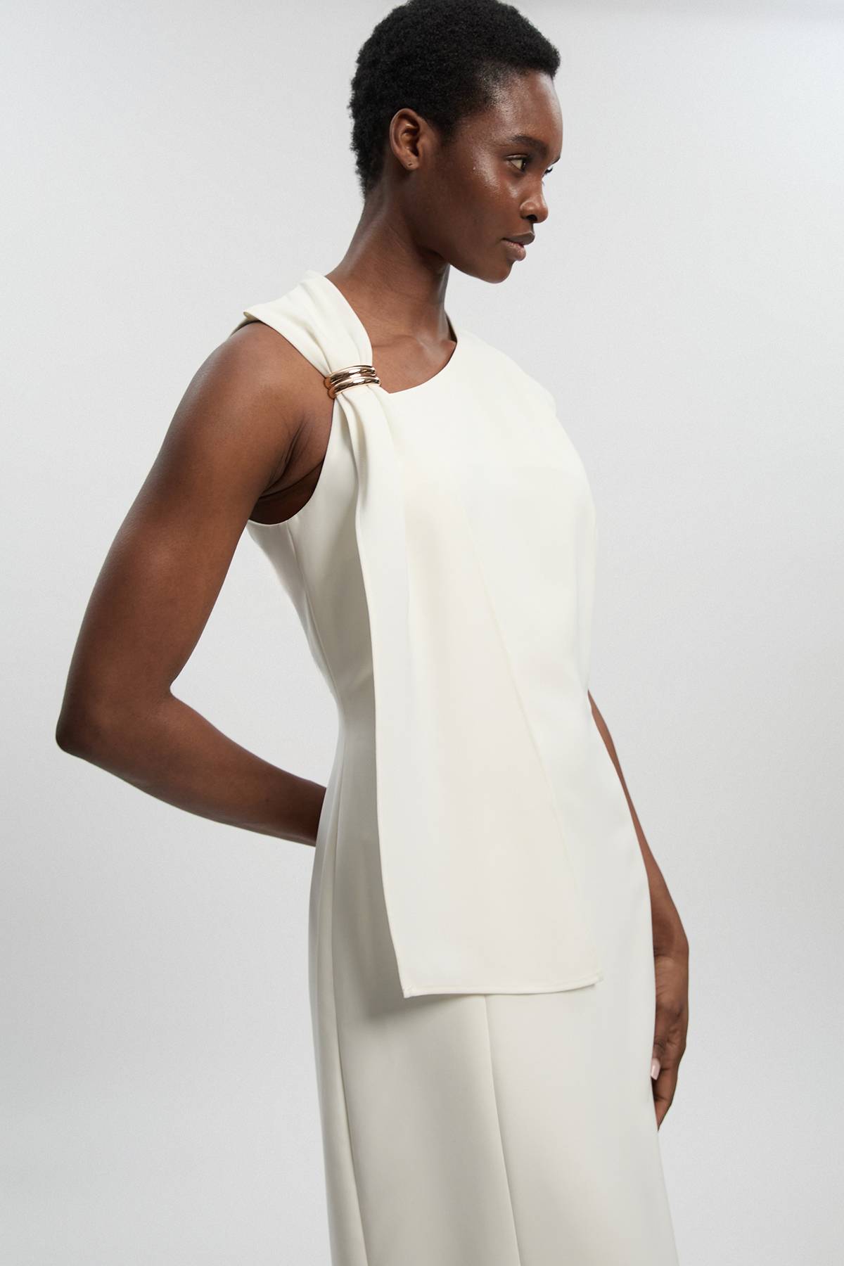 KarenMillen Robe Midi Droite Ajustée Avec Détails De Finition Raffinés