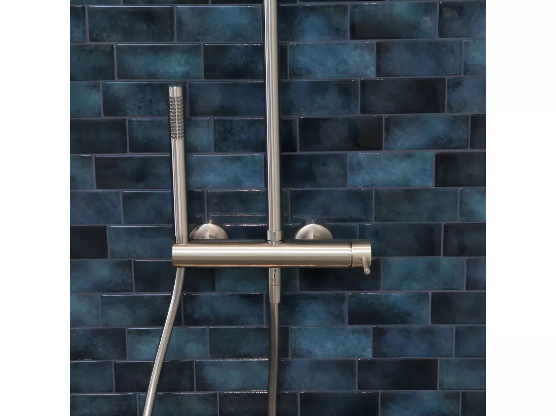 Luisa colonne de douche mécanique façon inox - Essebagno