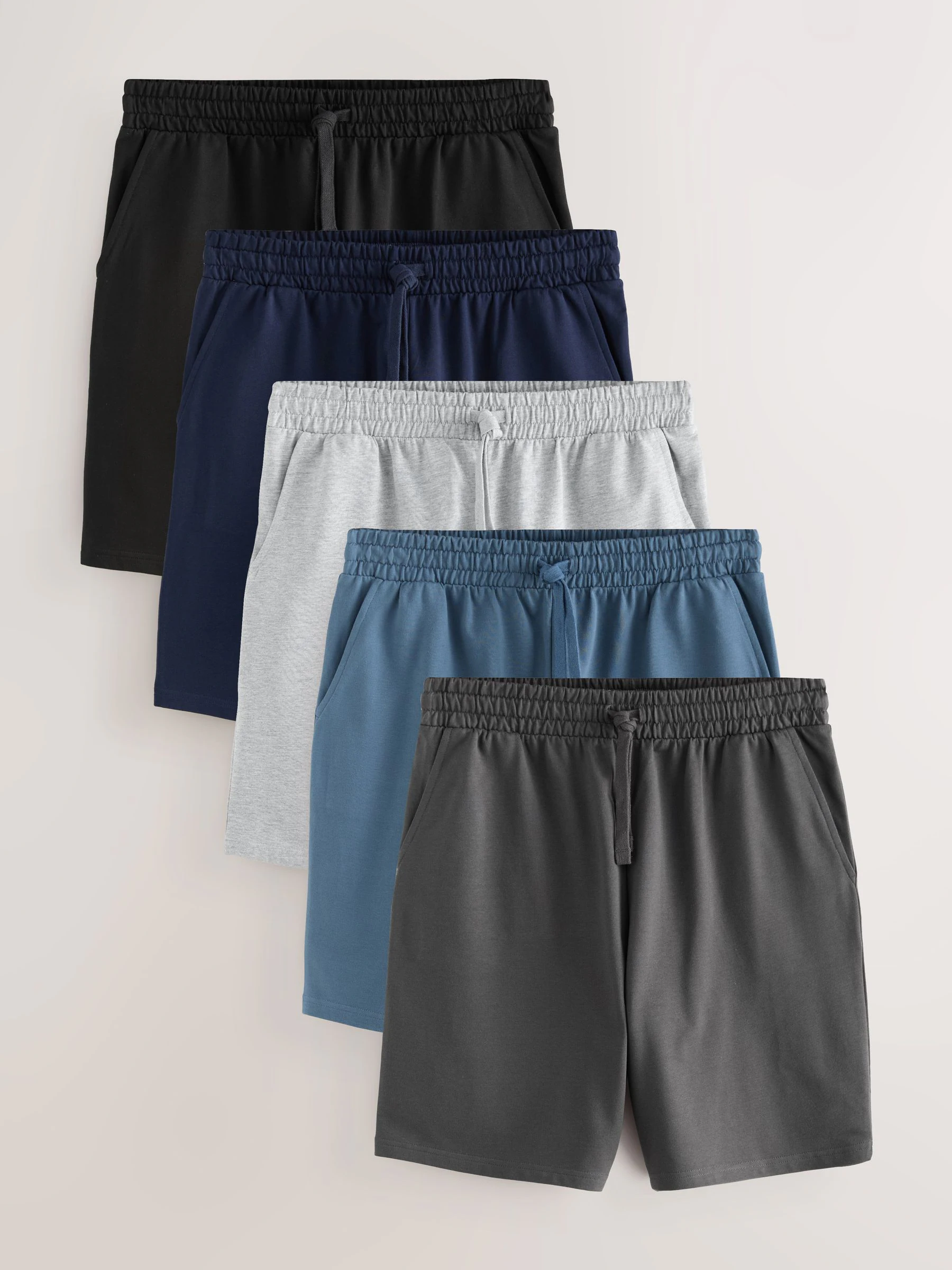 Core zwart/blauw/grijs - Verpakking van 5 lichtgewicht shorts met standaard pasvorm