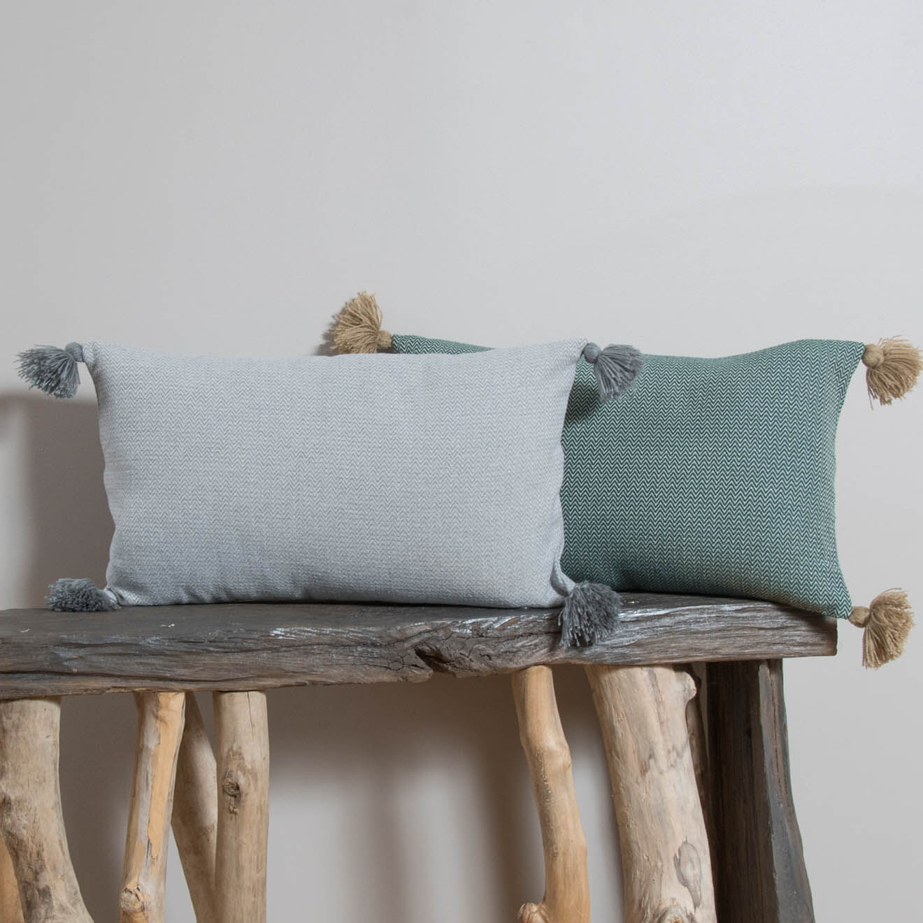 Febronie Housse de coussin chevron Stockholm kaki - 50x30 cm