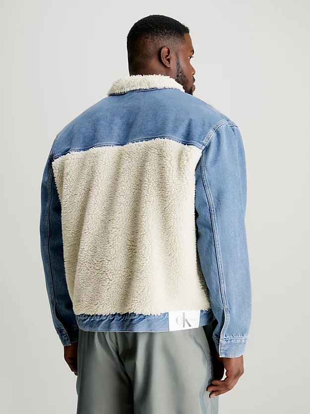 Jaqueta jeans sherpa unissex