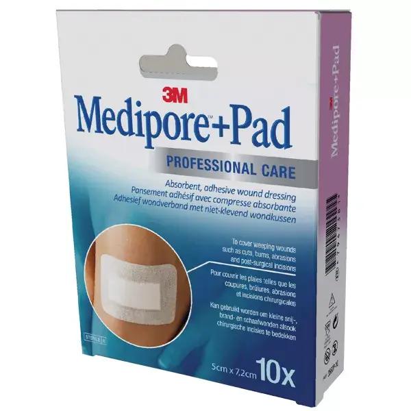 Almofada 3M Medipore Plus 5cm x 7,2cm 10 emplastros