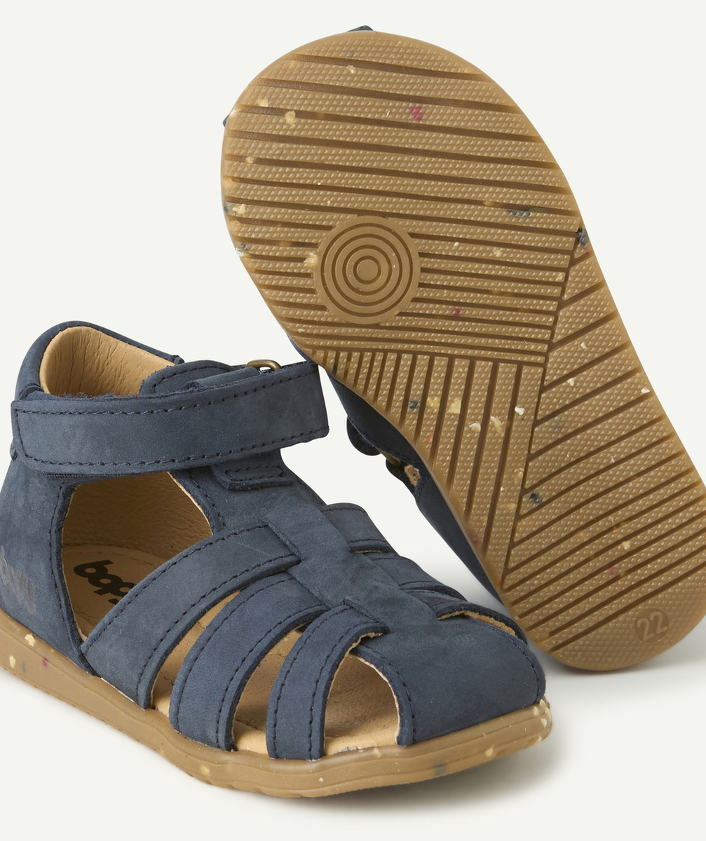 BOPYSANDALES BÉBÉ GARÇON EN CUIR BLEU MARINE