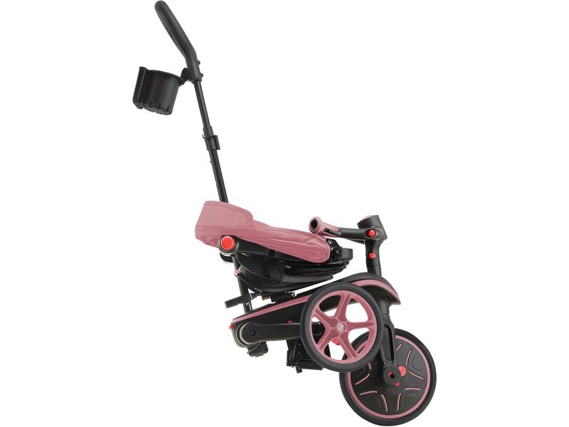 GLOBBER Trike Explorer Foldable 4 in 1, Pastellrosa All-in-One-Baby-Dreirad und Kinder-Laufrad