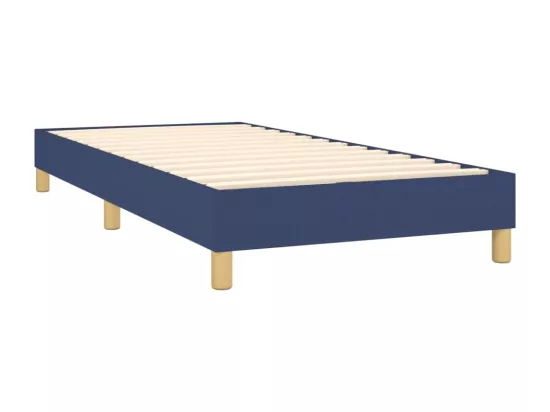 Sommier tapissier avec matelas et LED Bleu 90x190 cm Tissu