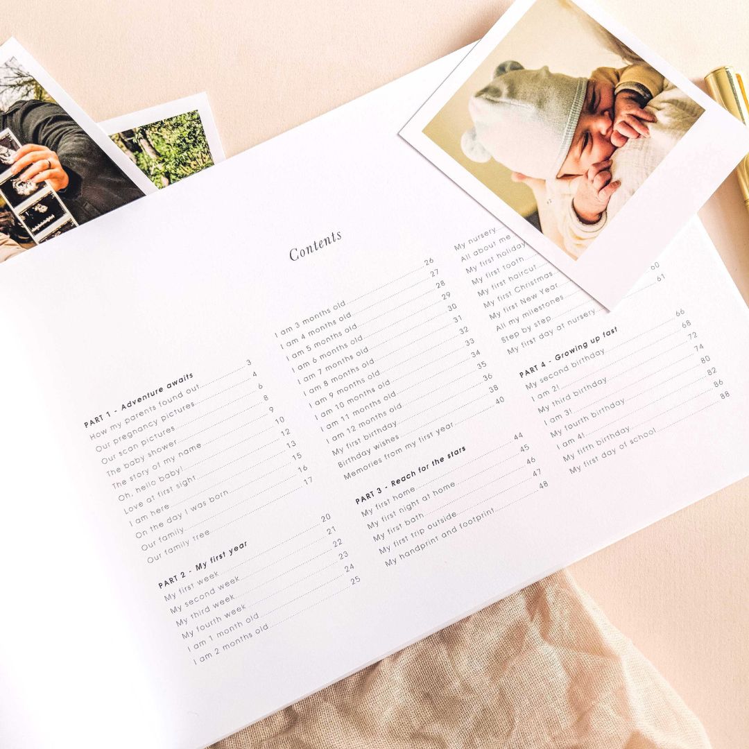 Blush and gold invulboek my baby journal - ivory