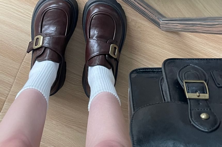 DURAC - Loafers met imitatieleren plateauzool en gesp