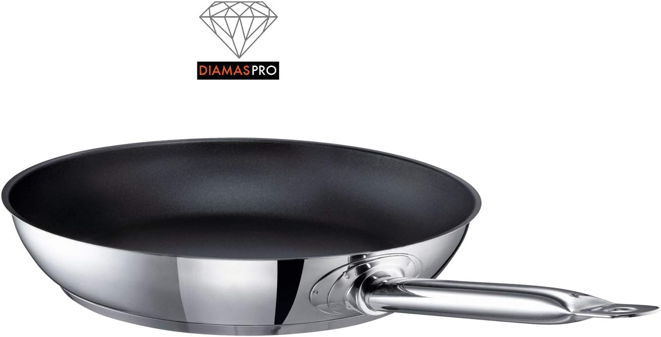 Schulte-Ufer Gastro-SUS Industar DIAMAS Pro Diamantversiegelung Edelstahl Pfannenset 163059-20 -24-28, ecotherm® Aluminium-Kapselboden