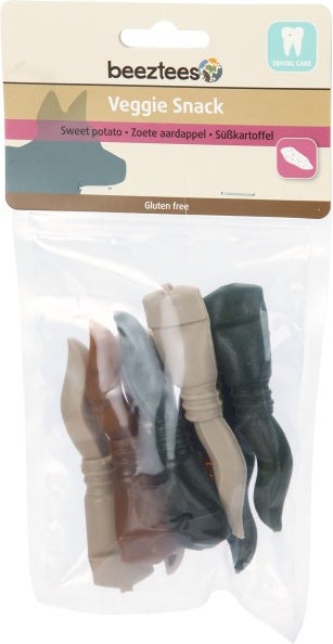 Beeztees hondensnack veggie tandpasta mix 10 cm 8 stuks