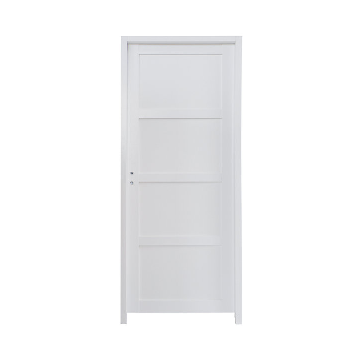 Bloc-porte Connemara 4 panneaux blanc H.204 x l.73 cm, poussant droit