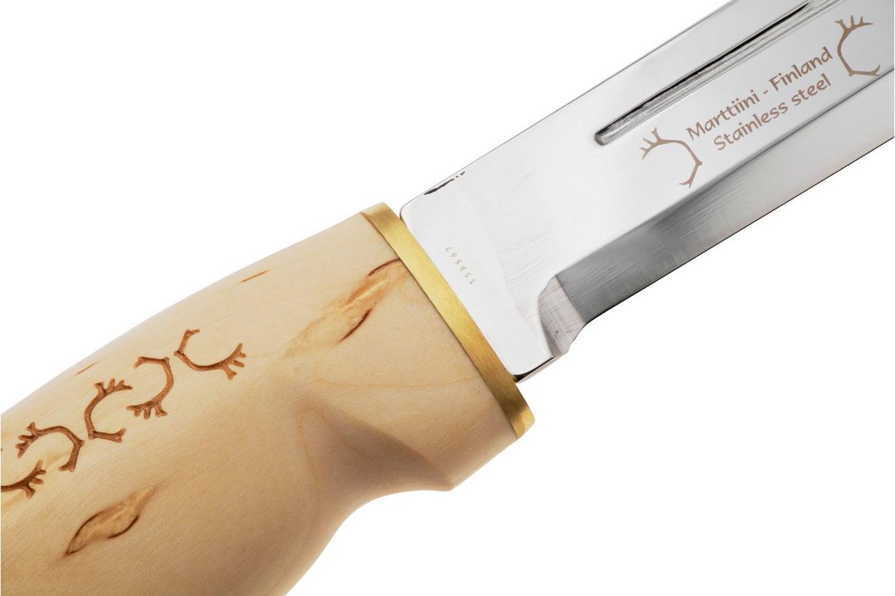 Marttiini Wild Reindeer 13 542015 Polished 1.4034, Birch Antler, vaststaand mes