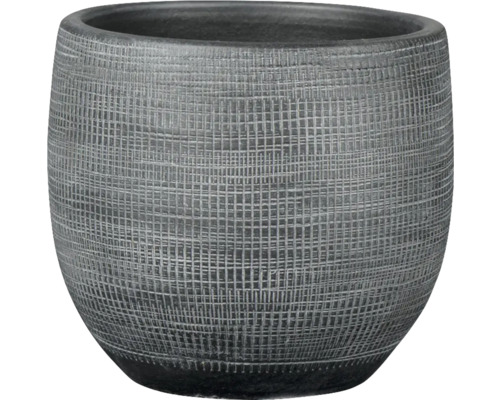 Le Havre keramische bloempot, Ø 29 cm, H 26 cm, zwart