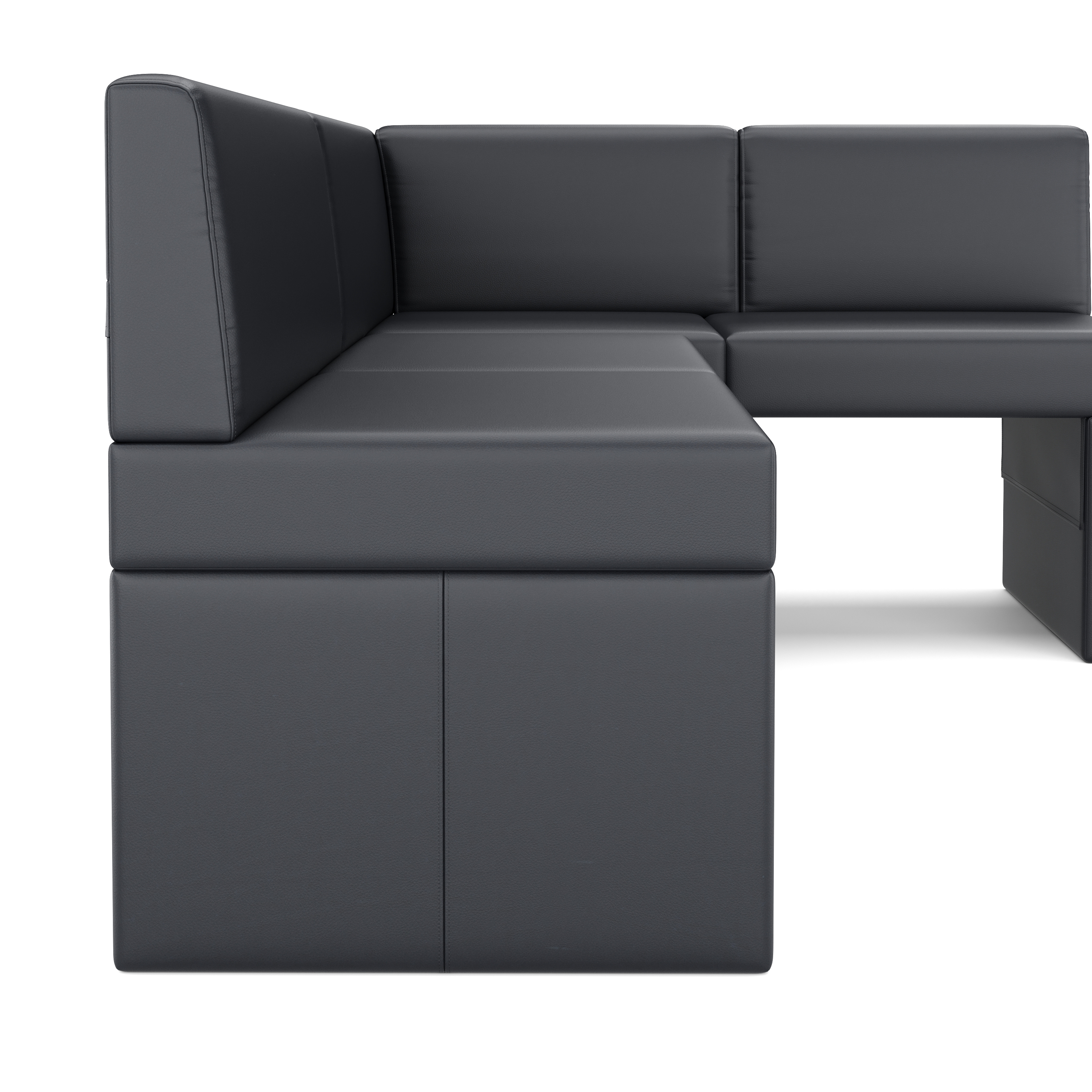 Eckbank Leder ERIKA 205 x 140 cm rechts schwarz