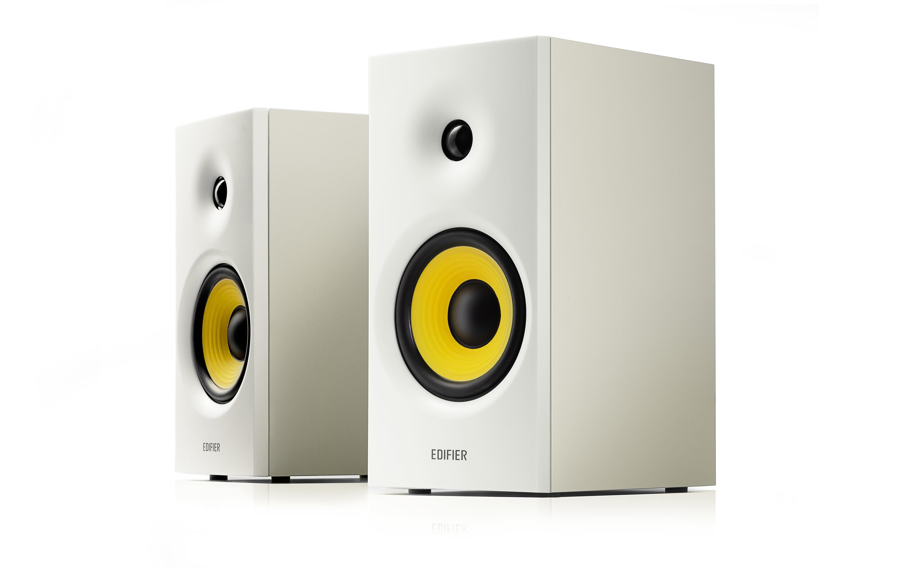 Regallautsprecher Paar R1080BT WeissAktive Regallautsprecher mit Bluetoothund 2x Cinch-Eingängen