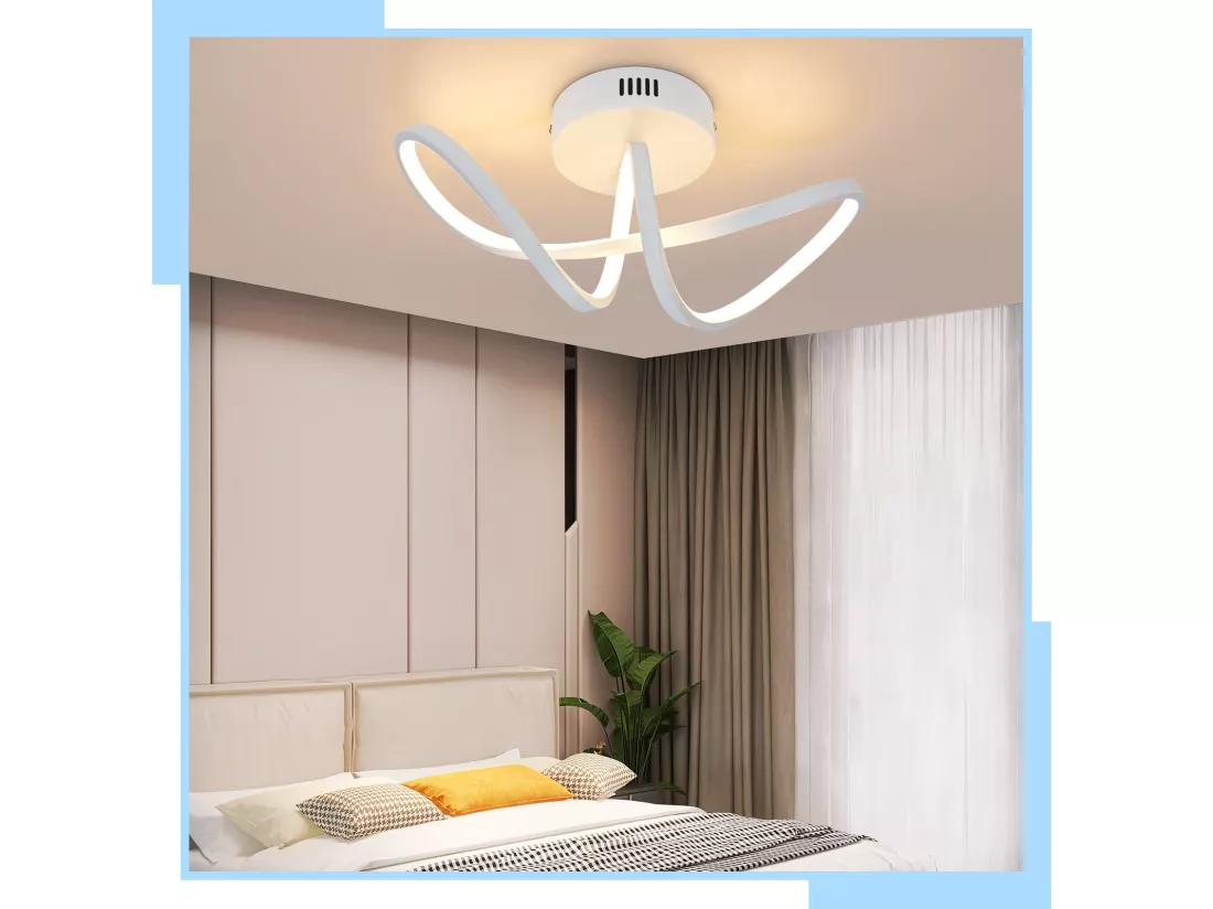 NETTLIFE Plafonnier LED salon moderne noir 12W intérieur 3000K LED
