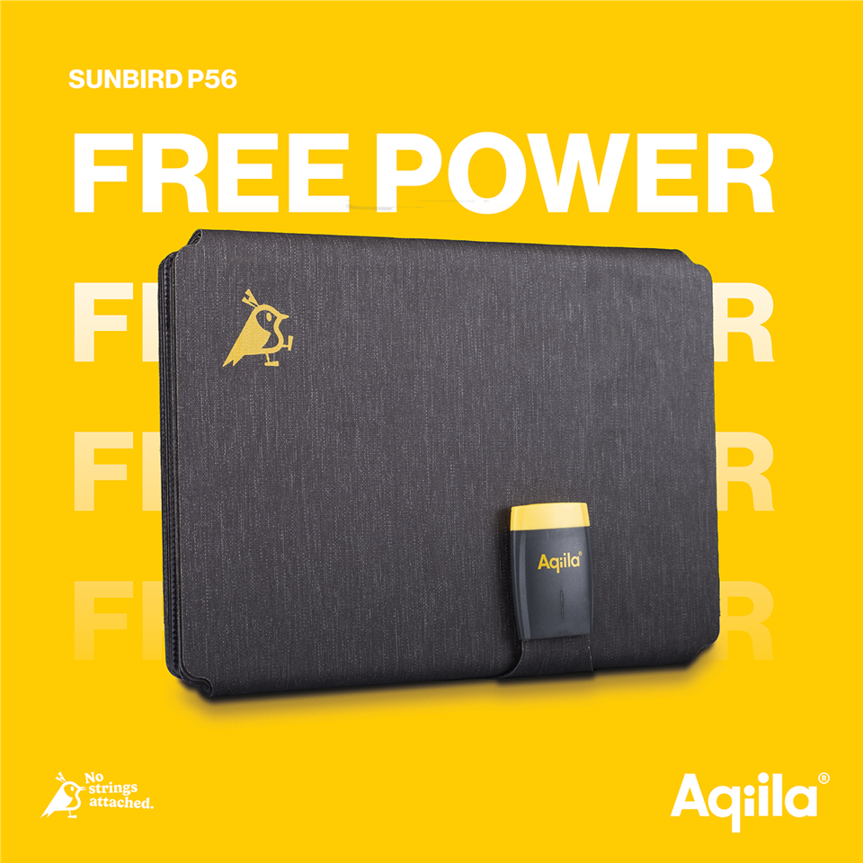 Aqiila - Sunbird P56 - Sammenfoldelig solcelleoplader med USB-C port