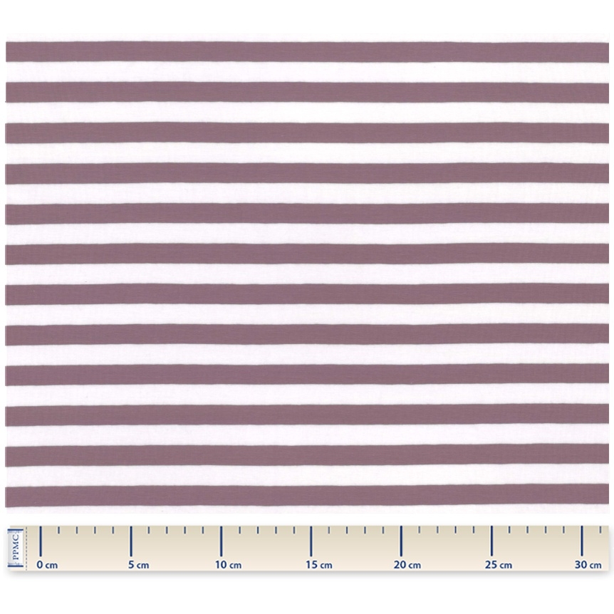Tissu Jersey Rayure Aubergine Blanc