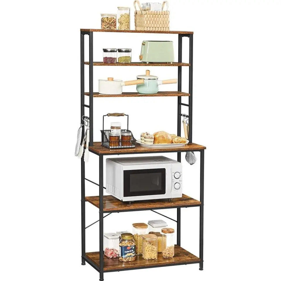 Keukenkast - Keukenrek staand - Industrieel - Bruin - Zwart - 80 x 40 x 167 cm