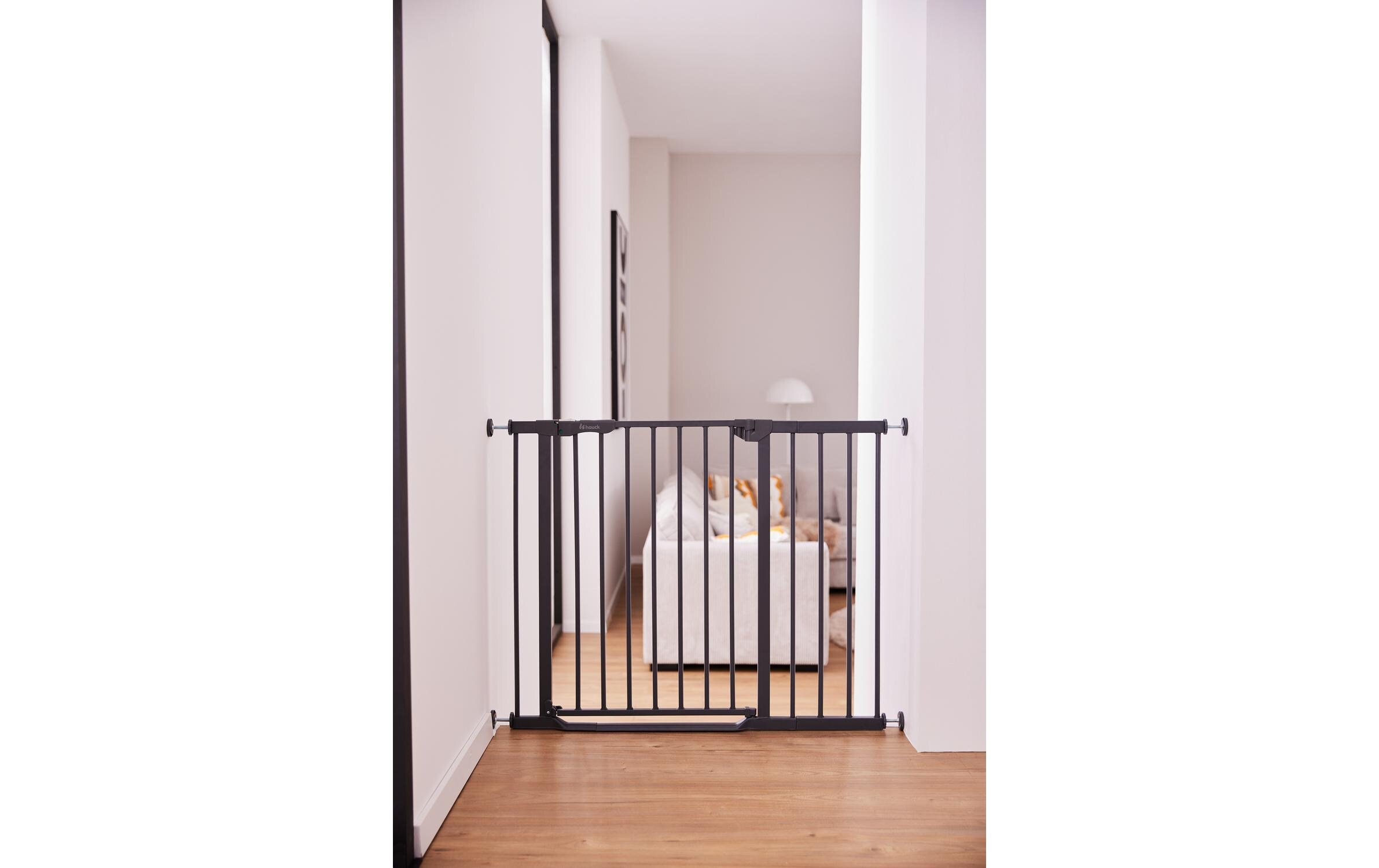Türschutzgitter Clear Step Autoclose 2 Schwarz 75 cm - 80 cmBarrierefreies, automatisch schliessendes Tür- und Treppenschutzgitter-Set