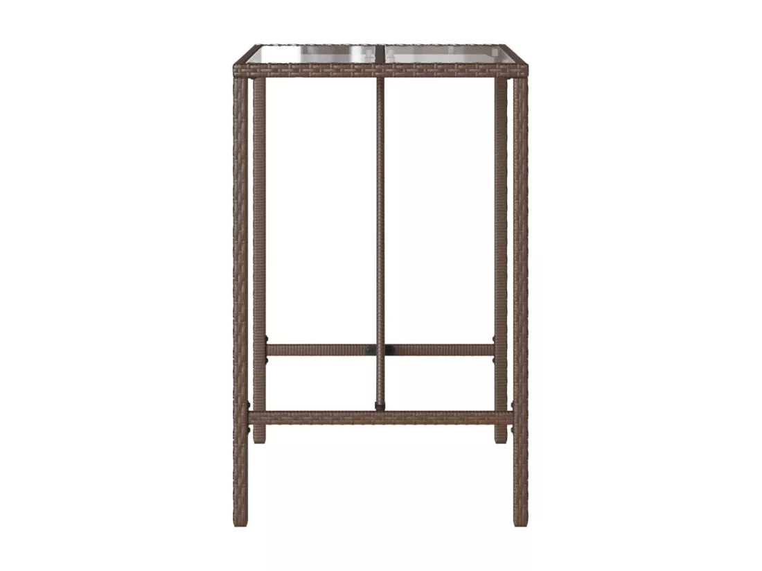Prolenta Premium - Table de bar d’extérieur marron 70x70x110 cm résine tressée