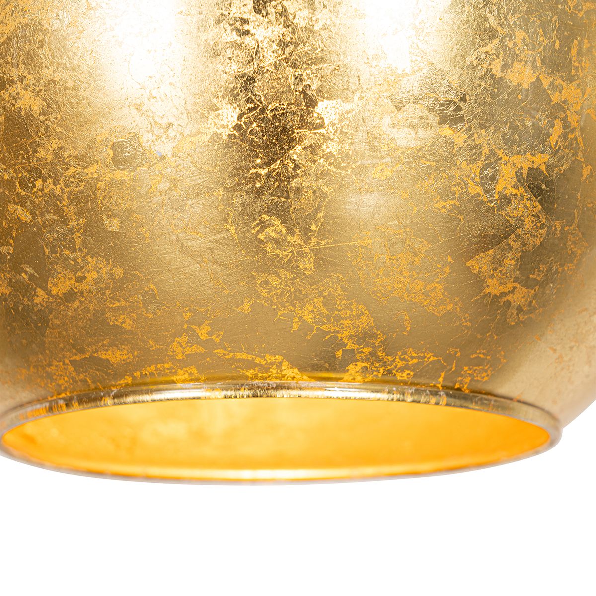 Design hanglamp zwart met goud glas 5-lichts - Bert