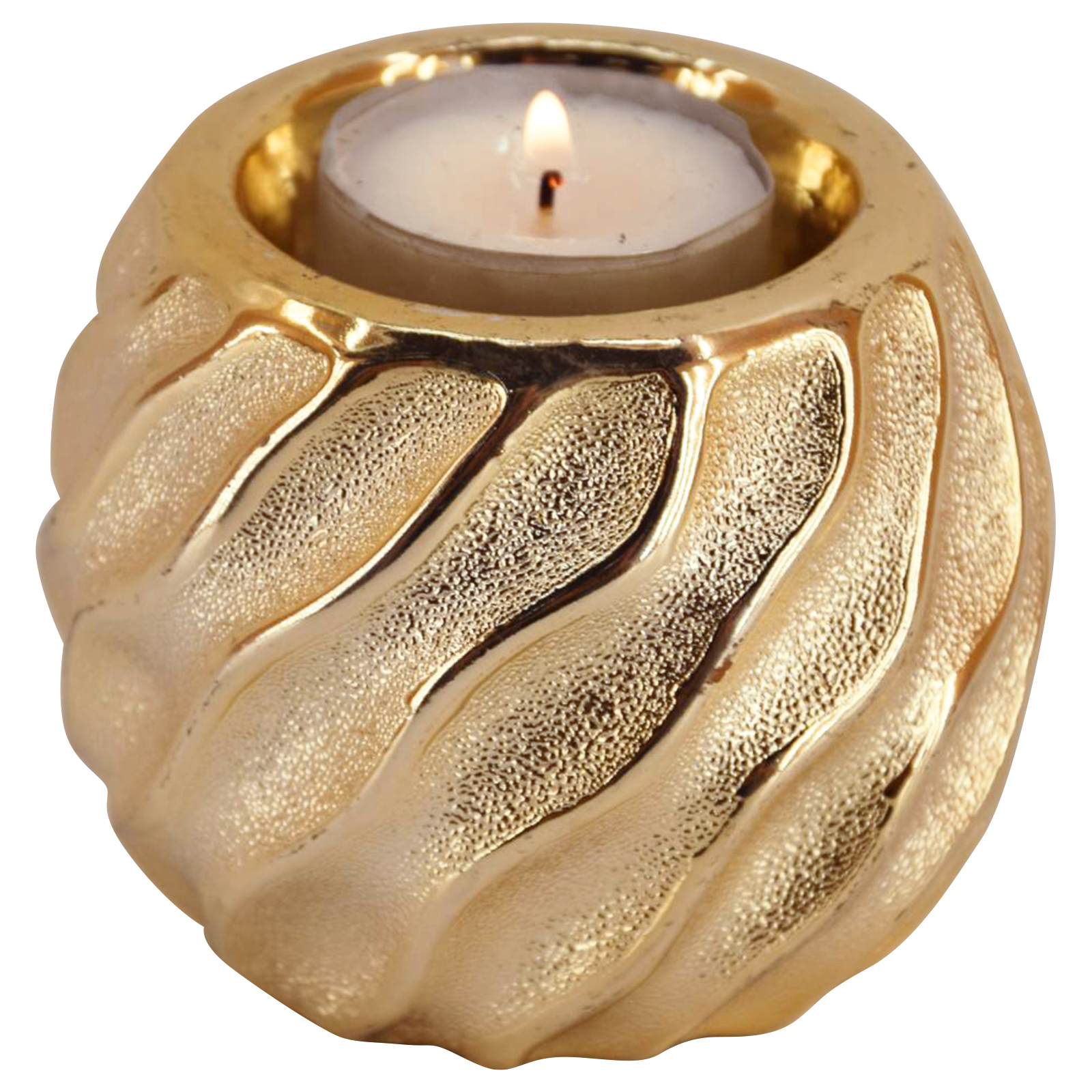 Teelichthalter - gold - Keramik