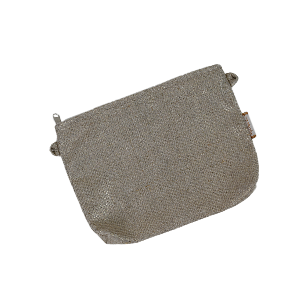 Mini Pochette Tissu Lin Doré