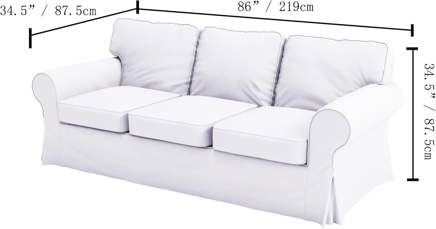 Der Ersatz-Sofabezug ist kompatibel mit IKEA 3-Sitzer-Ektorp-Sofa. Nur Bezug! Ektorp Schonbezug Ersatz (dunkelgraues Sofa)
