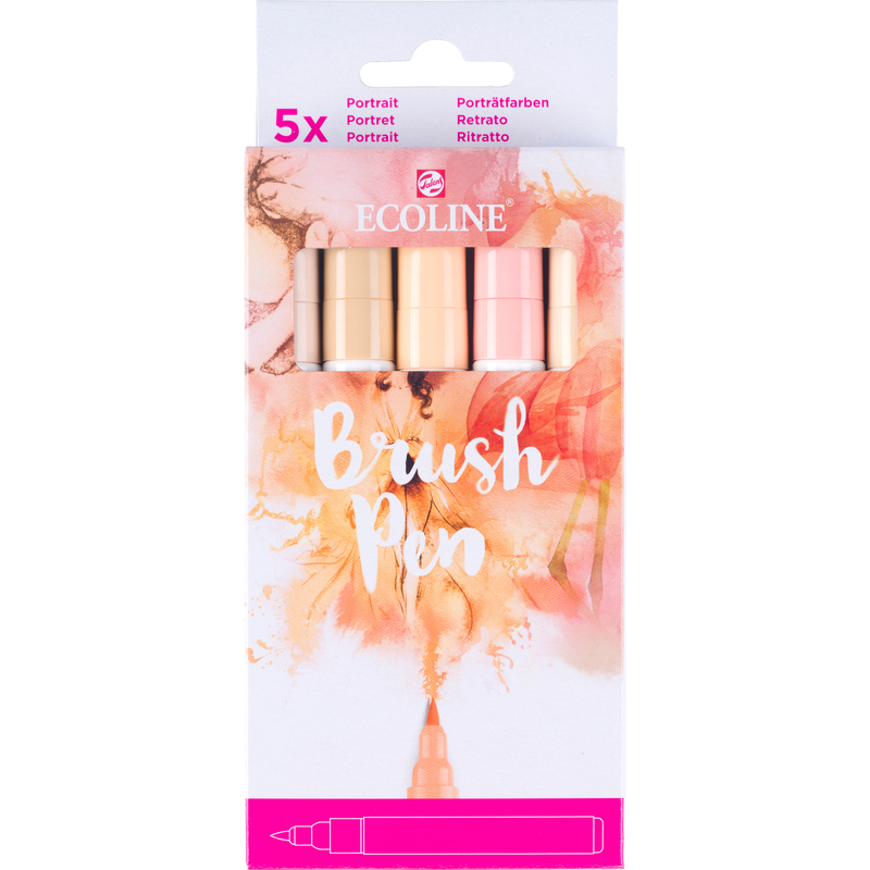 Ecoline Pinselstifte Brush Pen Portrait, beige-pink, 5 Stück, assortiert